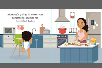 pull tab interactive kids book illustrations