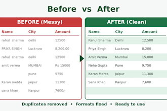 create excel sheets, formulas, pivot tables and dashboards
