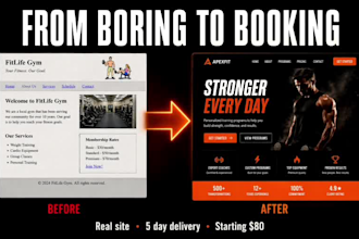 build a high converting landing page for gym , salon ,coaching or cafe business