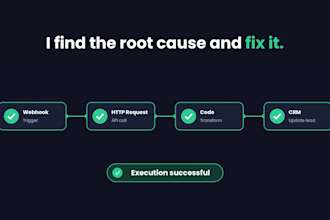 fix and debug broken n8n workflows, webhook, API and ai agent errors