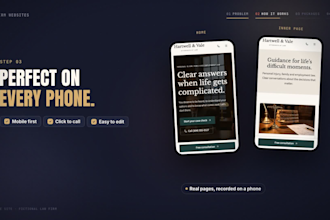 design law firm website, lawyer website or attorney website on wordpress, wix