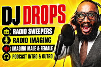 do radio imaging radio sweeper dj drops podcast intro radio jingles voiceover