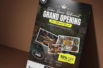 design a restaurant flyer for grand opening