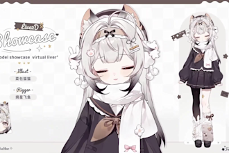 draw live2d vtuber model, vtuber model and rigging, live2d model, vtuber rigging