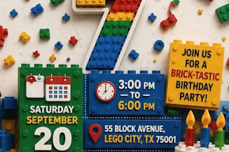 create lego theme birthday invitation template