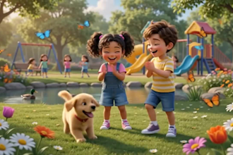create 3d pixar style ai character animation, kids storytelling, 3d art cartoon