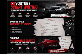 write engaging automotive scripts for youtube and social media