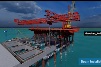 create 3d industrial animation, for subsea and underwater construction