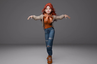 3d faclal rig,rig animaze avatar model,unity,character,vtuber blendshape