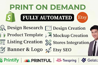 etsy print on demand  store,with printify, printfull, gelato, etsy pod, etsy seo