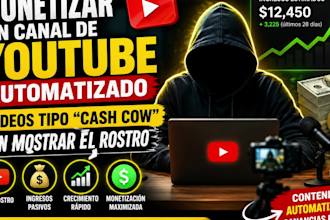 monetizar uncanalde youtube automatizado vídeos tipo  cashcow sin mostrar el ros