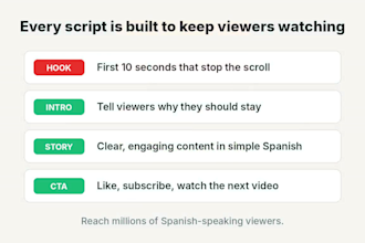 write engaging youtube scripts in spanish for faceless channels