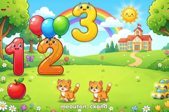 create ai kids animation, learning videos counting and phonics preschool video