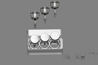 auto part design mechanical 3d cad prototype piston render car engine animation