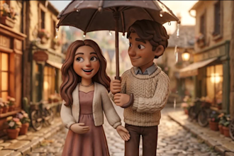 3d ai romantic hand drawn storytelling love anniversary claymation video