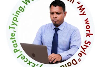do accurate data entry, copy paste, and excel, web research