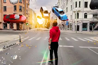 create 3d cgi animation, billboard animation anamorphic animation