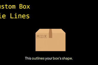 create box dieline, die cut lines and cut lines template