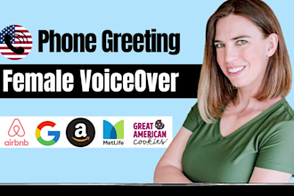 record voicemail, greeting, on hold message with american female voice