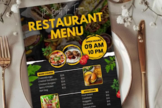 design restaurant menu or cafe design digital qr code food menus cookbook recipe