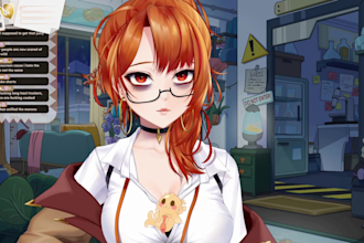 do live 2d, 3d vtuber character , face rig vrchat vriod model, furry avatar vrm