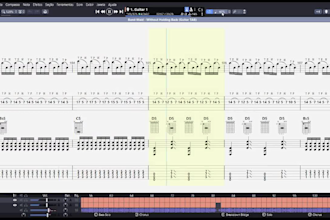 transcribe guitar music into accurate sheet music and  tabs