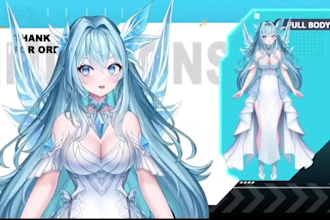 design and rig pro live2d vtuber model, vtuber commission, anime tuber