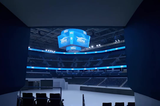 create stadium led visual, 3d football arena, jumbotron animation, and billboard