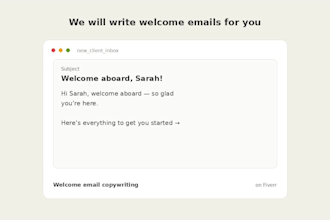 write welcome email copywriting