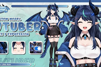 draw and rig live2d vtuber model anime vtuber vtuber commission vtuber rigging