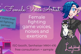 create custom female fighting game noises and exertions
