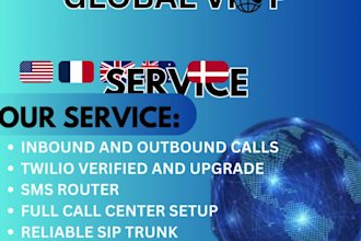 setup inbound outbound calls for call center, sip trunk, did