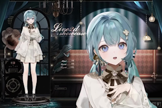 design live2d model, vtuber rigging, 2d vtuber model, anime vtuber model, vtuber