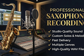record professional saxophone melodies and solos to your music