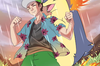 draw custom pokemon art or trainer pokemon,pokemon fan art, pokemon card