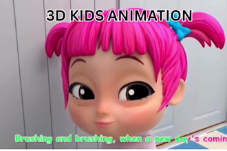 make pixar style 3d nursery rhyme videos kids learning videos cartoon character