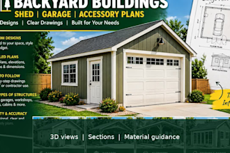 design custom backyard shed and garage plans