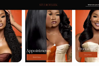 design shopify hair, wigs, bundles, lashes store or website