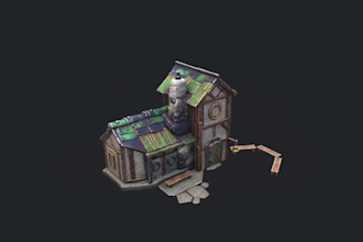 make top 3d low poly game props