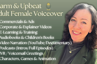record a female voice over for nonfiction and elearning