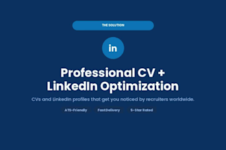 optimize a professional CV and optimize linkedin profile