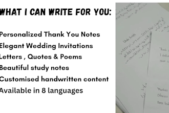 write beautiful custom handwritten notes, letters, quotes and more