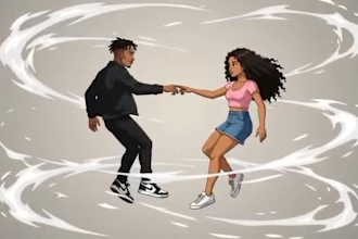 create 2d cartoon animation 2d music video lyrics video cover art animation loop