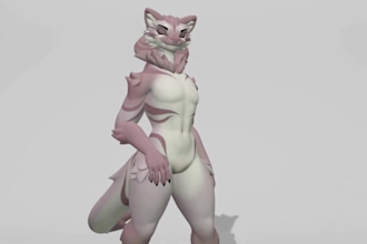 customizable furry vrm avatar vrchat vtuber model unity ready 3d fursona unity