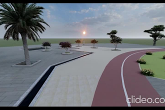 create modern water fountain and waterfall design in 3d