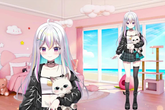 custom design and rig live2d vtuber avatar avtuber rigging vtuber art commission