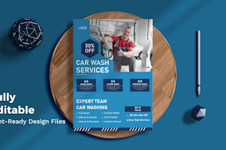 design professional flyers and social media posts for car wash and auto services