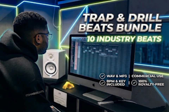 provide 10 custom trap and drill beats in a bulk beat pack