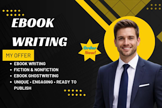 ghostwrite an engaging ebook, book critique,self help writing