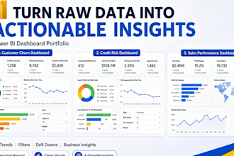 create an interactive power bi dashboard and data visualization